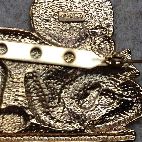 Vintage Goldtone Cartoon Cat Dreaming of Mouse Thought Bubble Brooch Pin - Picture 6 of 7